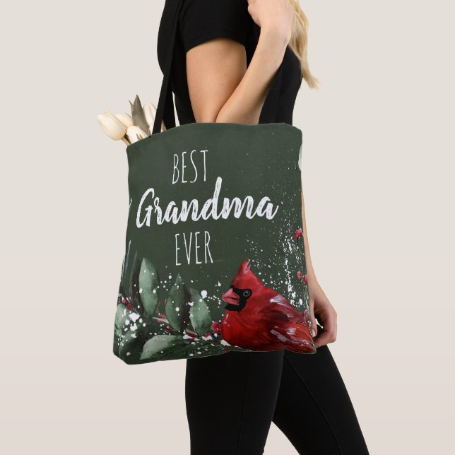 Tote Bag Meilleure grand-mère jamais joli Cardinal Rouge Ph (De près)