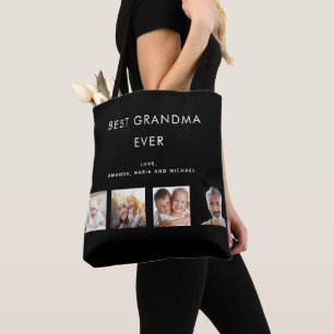 Tote Bag Meilleure grand-mère personnalisée photo collage f