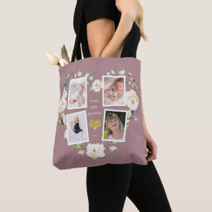 Tote Bag Meilleure grand-mère photo Floral World's Day