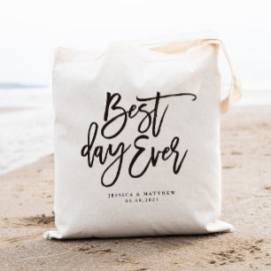 Tote Bag Meilleure journée de Mariage personnalisé Accueil
