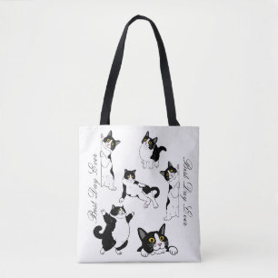Tote Bag Meilleure journée jamais tuxedo chat fourre-tout