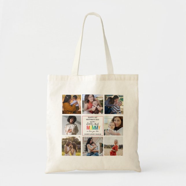 Tote Bag Meilleure maman 1ère fête des mères du monde Colla (Devant)