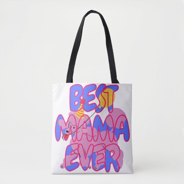 Tote Bag Meilleure maman caniche de tous les temps (Devant)