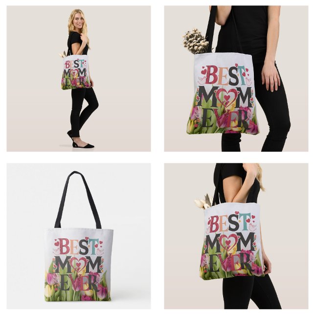 Tote Bag Meilleure Maman Chic Floral (Floral Best Mom Ever Chic Tote Bag
)