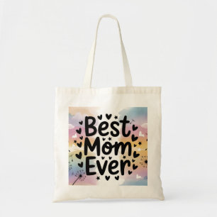 Tote Bag Meilleure maman colorée Toujours Aquarelle Coeurs 