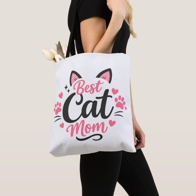 Tote Bag Meilleure maman de chat (De près)