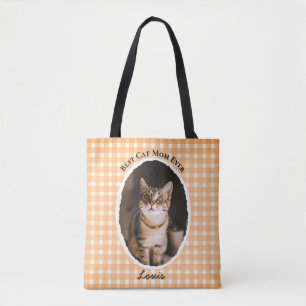Tote Bag Meilleure Maman de Chat Personnalisé Drôle Mignon