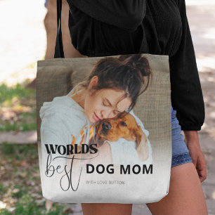 Tote Bag Meilleure Maman de Chien au Monde Photo Personnali