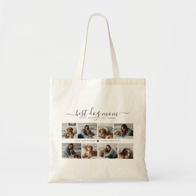 Tote Bag Meilleure maman de chien : photo de chien personna (Devant)
