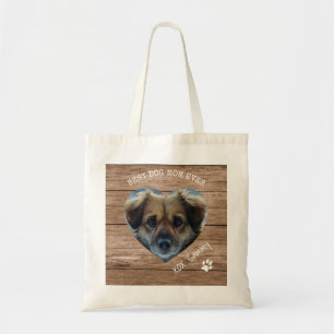 Tote Bag Meilleure maman de chien Rustique Photo & Empreint