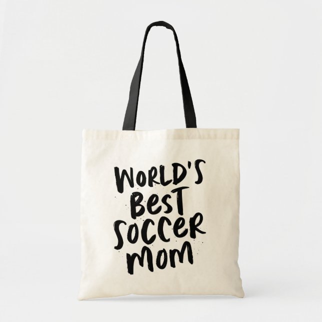 Tote Bag Meilleure maman de football du monde en mode noir  (Devant)