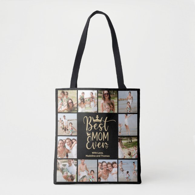 Tote Bag Meilleure maman Ever 12 Collage photo (Devant)