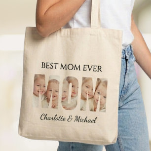 Tote Bag Meilleure Maman Ever 3 Photos Lettres Détachées
