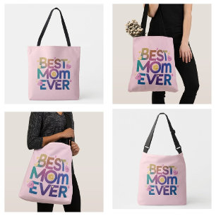 Tote Bag Meilleure Maman Ever Cœurs & Fleurs