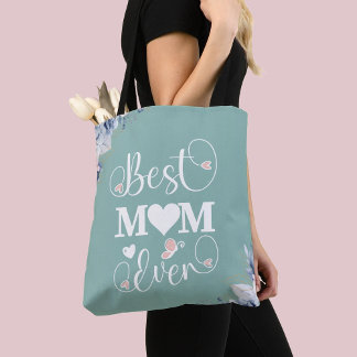 Tote Bag 'Meilleure maman Ever' élégant cadeau floral