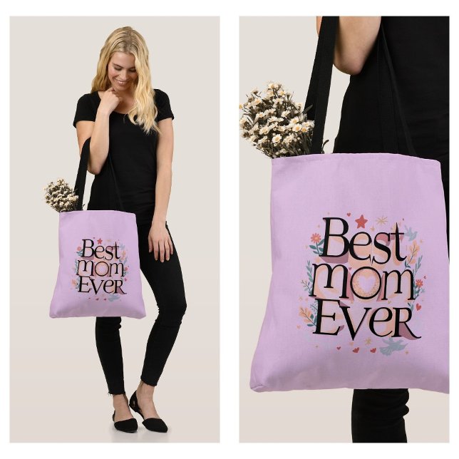Tote Bag Meilleure Maman Ever Mignonne Mère Moderne (best mom ever tote bag)