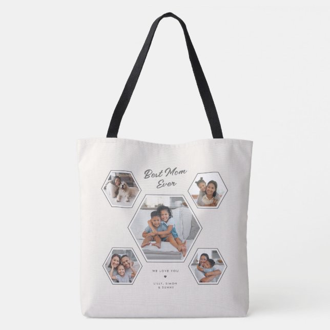 Tote Bag Meilleure Maman Ever Multi Photo Dix Collage Perso (Dos)