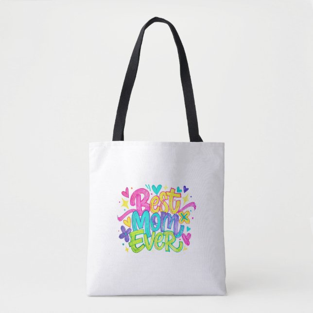 Tote Bag Meilleure Maman Ever (Style 2) (Devant)