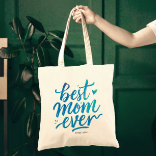 Tote Bag Meilleure Maman Ever Typographie De Brosse De Scri