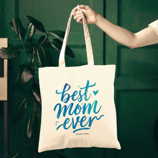 Tote Bag Meilleure Maman Ever Typographie De Brosse De Scri (Créateur téléchargé)