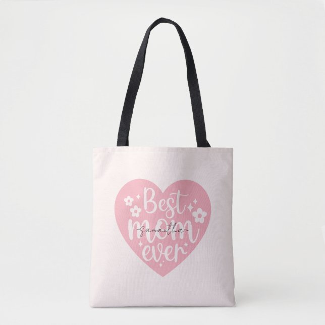Tote Bag Meilleure maman jamais - Coeur (Devant)