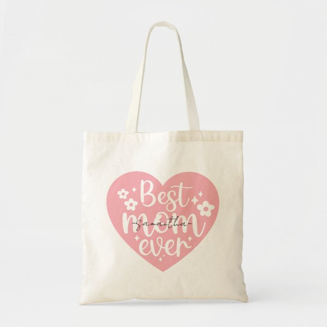 Tote Bag Meilleure maman jamais - Coeur (Devant)