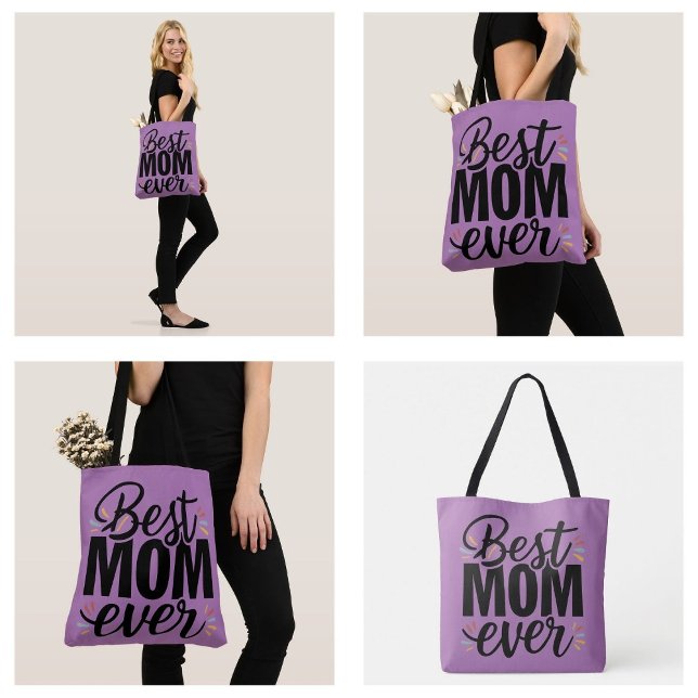 Tote Bag Meilleure maman jamais élégante Bonne fête des mèr (Best Mom Ever Stylish Happy Mother's Day Tote Bags)