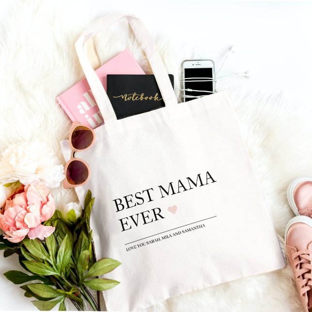 Tote Bag Meilleure maman jamais | Joyeuse Fête des mères (Créateur téléchargé)