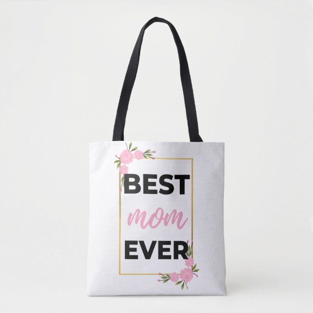Tote Bag Meilleure maman jamais noire (Devant)