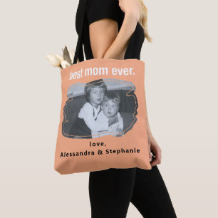 Tote Bag Meilleure maman jamais photo keepsaké noms personn