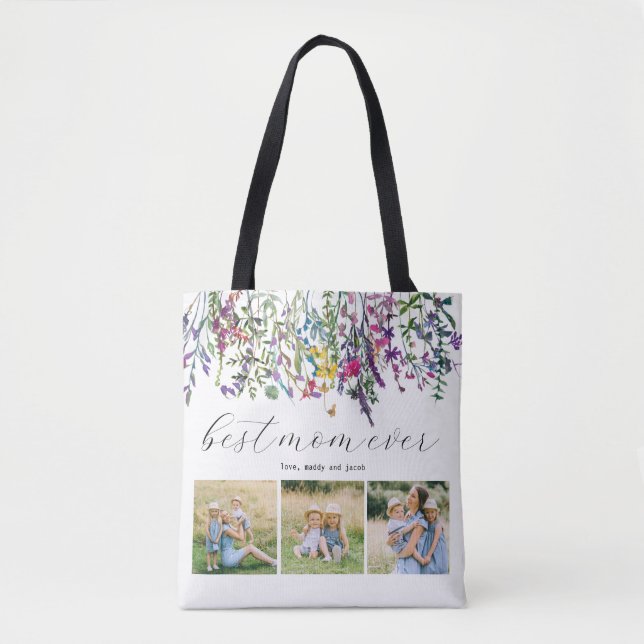 Tote Bag Meilleure maman jamais photo moderne (Devant)