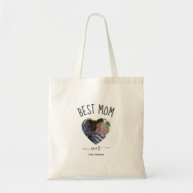 Tote Bag Meilleure maman jamais, photo personnalisée Fête d (Devant)