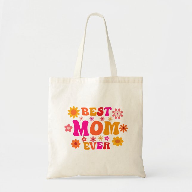 Tote Bag Meilleure maman jamais rétro Fête Super des mères (Devant)