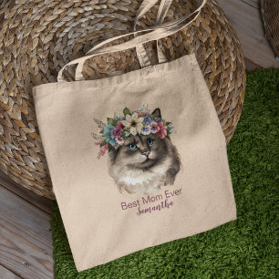 Tote Bag Meilleure Maman Jamais Whimsical Floral Watercolor