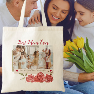 Tote Bag Meilleure maman Jour de la typographie moderne Joy