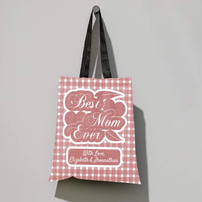 Tote Bag Meilleure maman Jour Pale Maroon Fête des mères (Créateur téléchargé)