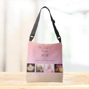 Tote Bag Meilleure maman personnalisée photo de famille col