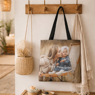 Tote Bag Meilleure Maman Personnalisée Photo pour la Fête d