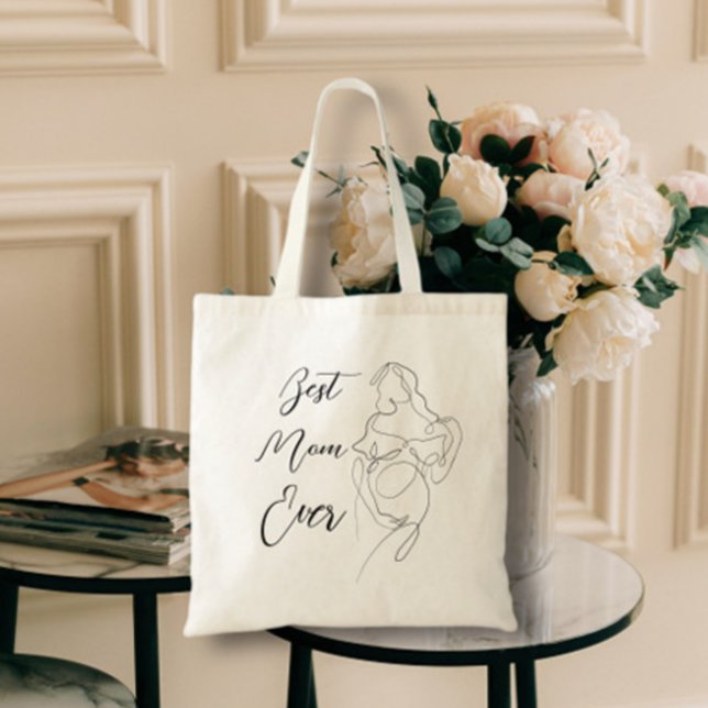 Tote Bag Meilleure maman toujours tendance Une ligne belle  (Créateur téléchargé)