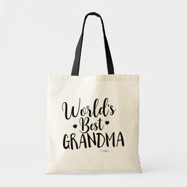 Tote Bag MEILLEURE MÈME DU MONDE Nom personnalisé (Devant)