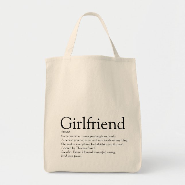 Tote Bag Meilleure petite amie de tous les temps Définition (Devant)
