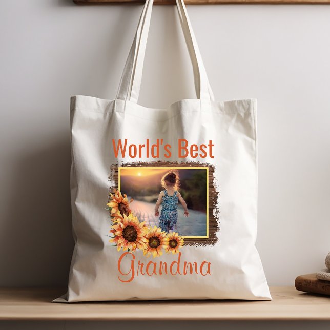 Tote Bag Meilleure photo de grand-mère au monde (Créateur téléchargé)