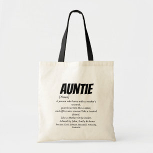 Tote Bag Meilleure tante jamais, Tante Définition Nom perso