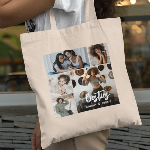 Tote Bag Meilleures amies 10 Collage de photos personnalisé