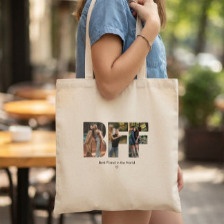 Tote Bag Meilleures Amies Collage Photo Chic Moderne Copine