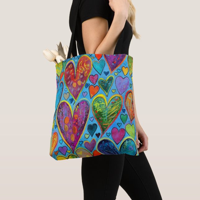 Tote Bag Mélange bleu Motif amusant (De près)