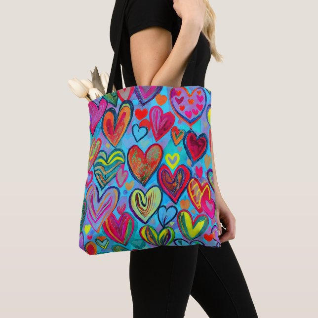 Tote Bag Mélange bleu Motif amusant (De près)