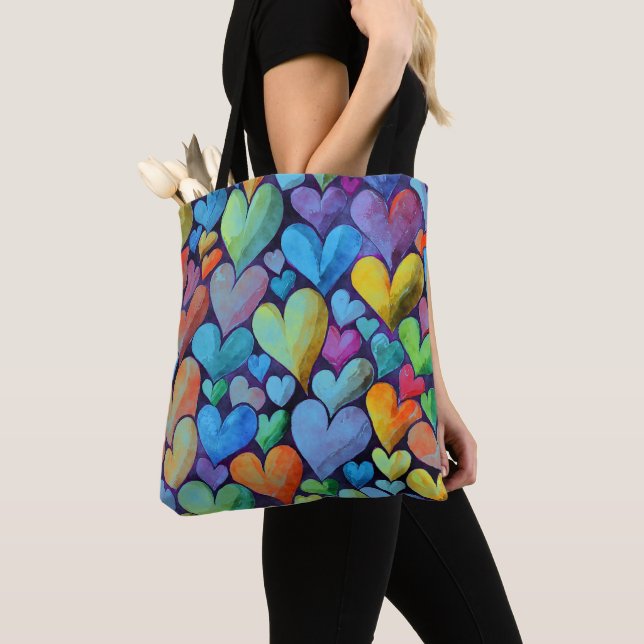 Tote Bag Mélange bleu Motif amusant (De près)