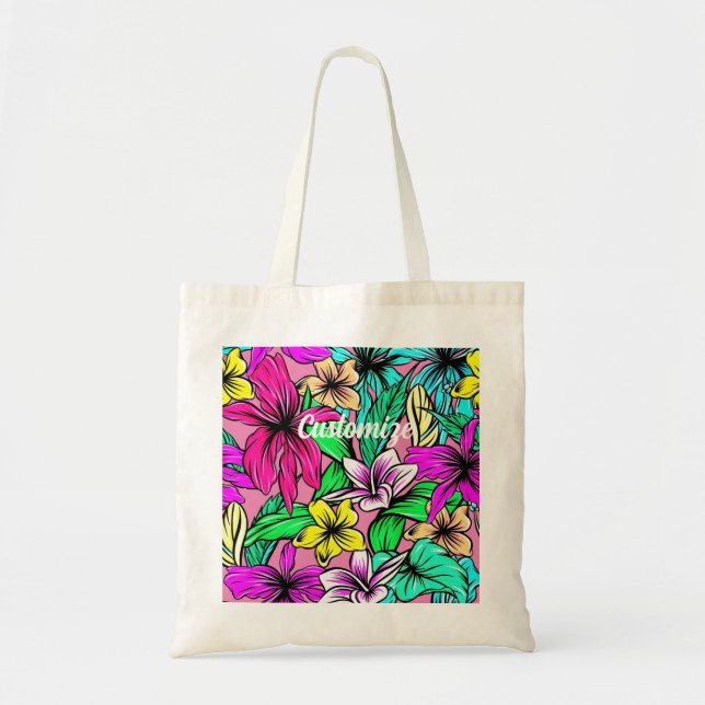 Tote Bag Mélange de fleurs tropicales Thunder_Cove (Devant)