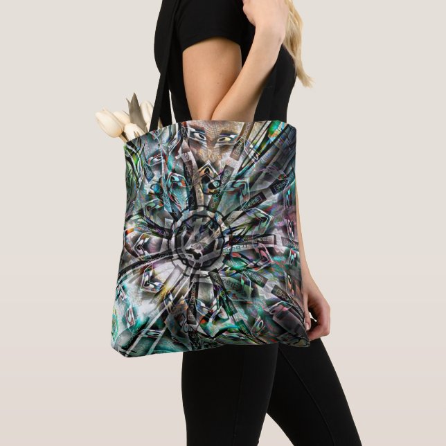 Tote Bag Mélange de silhouette et d'art graphique avec pinc (De près)